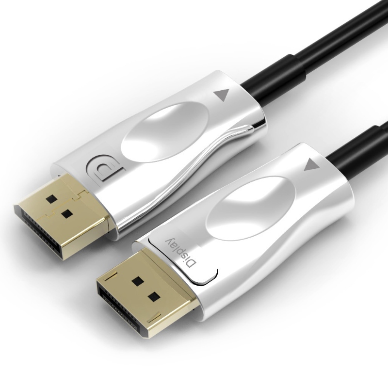 Billigt stöd för optisk kabel av hankön till hankön DisplayPort 1.4 AOC fiber 8k@60Hz 332.4Gbps 30m längd